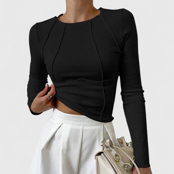 Women's Lovely Long Sleeve Cropped Top