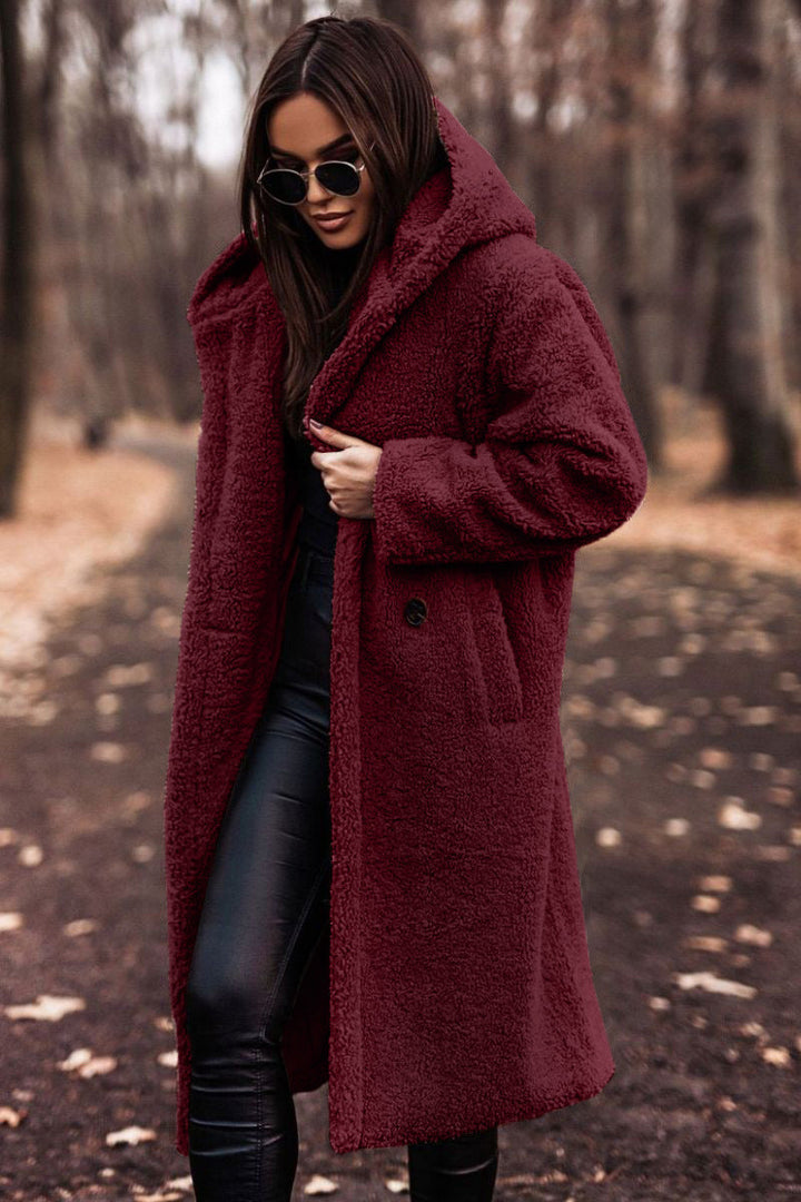 Women's Cosy Wool Coat with Double-Breasted Front