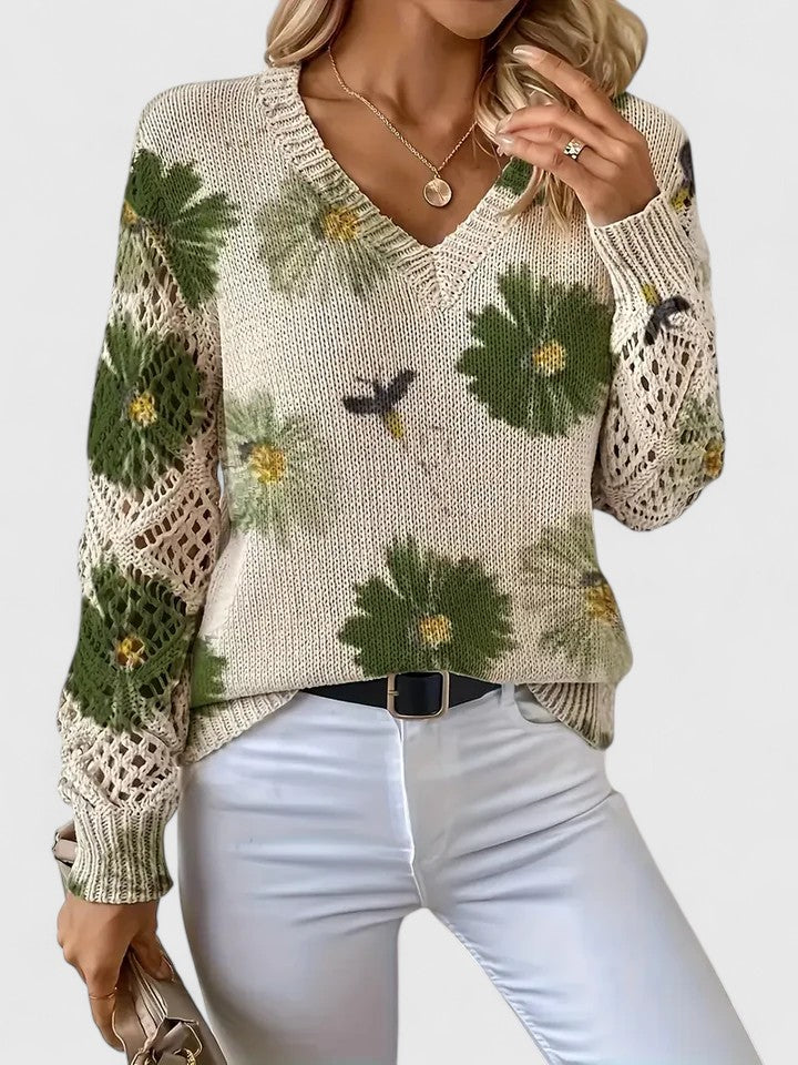 Women's Lightweight Floral Knit Jumper