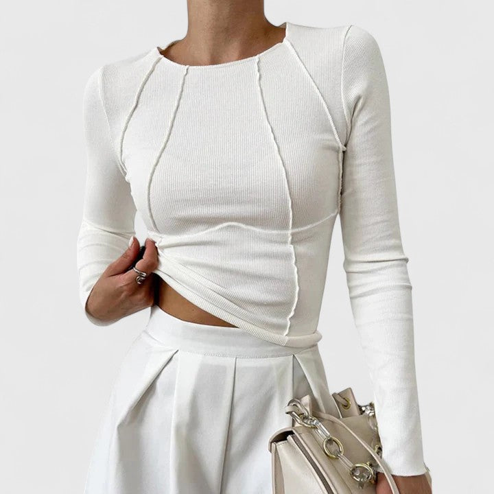 Women's Lovely Long Sleeve Cropped Top