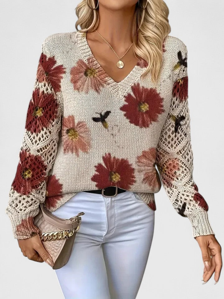 Women's Lightweight Floral Knit Jumper