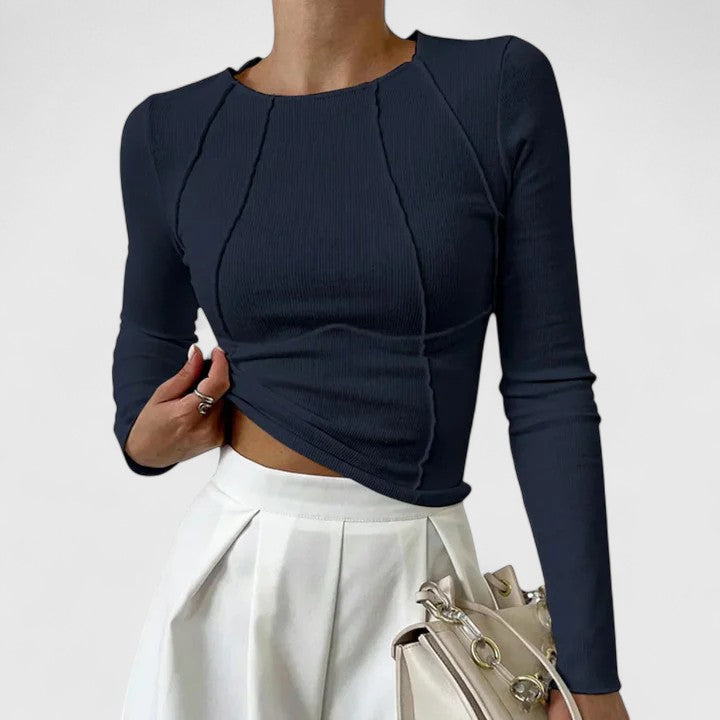 Women's Lovely Long Sleeve Cropped Top