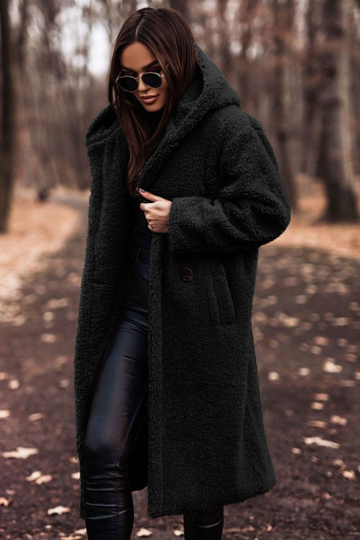 Women's Cosy Wool Coat with Double-Breasted Front