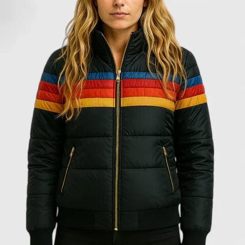 Women's Trendy Cropped Quilted Bomber Jacket