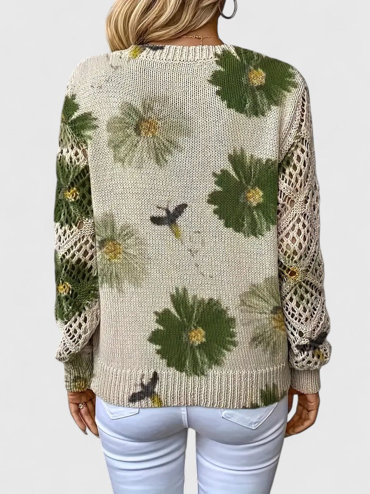 Women's Lightweight Floral Knit Jumper