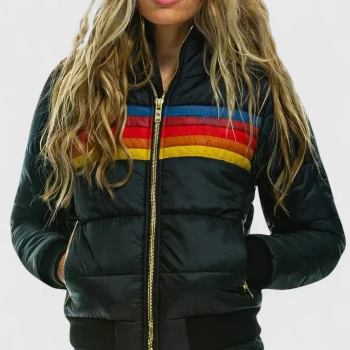 Women's Trendy Cropped Quilted Bomber Jacket