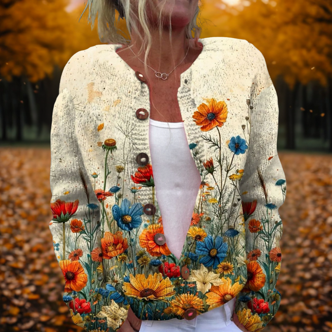 Women's Lovely Chunky Knit Cardigan with Button-Up Front