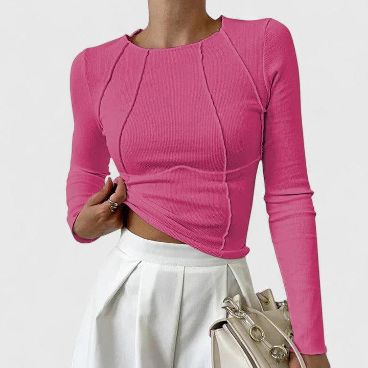 Women's Lovely Long Sleeve Cropped Top