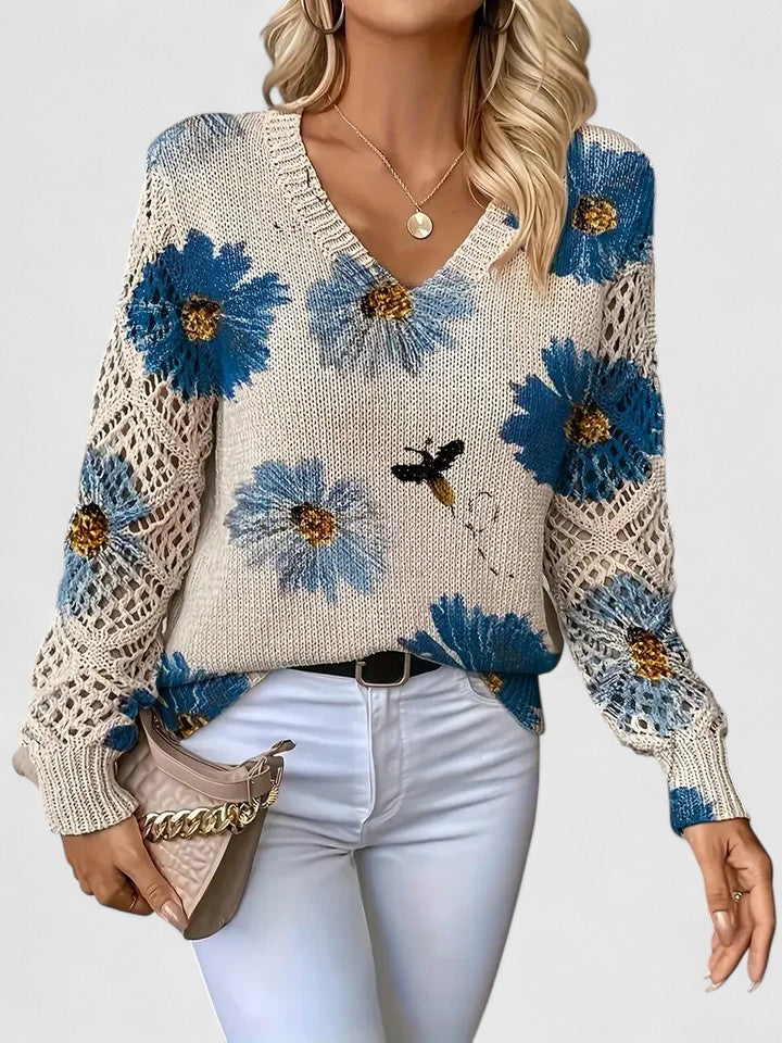Women's Lightweight Floral Knit Jumper