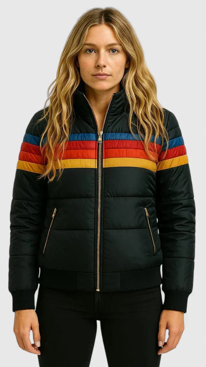 Women's Trendy Cropped Quilted Bomber Jacket