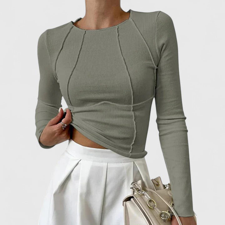 Women's Lovely Long Sleeve Cropped Top