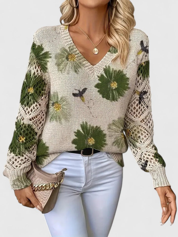 Women's Lightweight Floral Knit Jumper