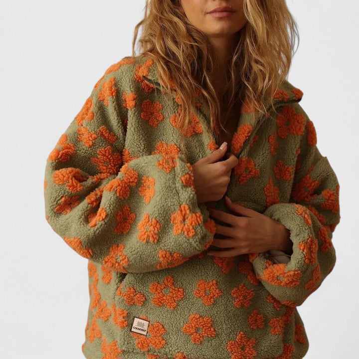 Women's Chic Oversized Chunky Knit Half Zip Sweater