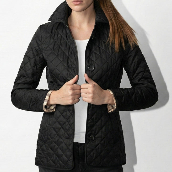 Women's Stylish Quilted Jacket with Stand Collar