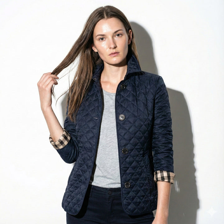 Women's Stylish Quilted Jacket with Stand Collar
