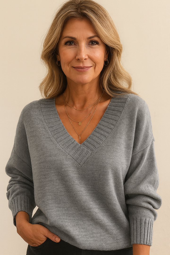 Women's Beautiful V Neck Knit Jumper