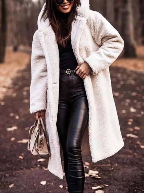 Women's Cosy Wool Coat with Double-Breasted Front