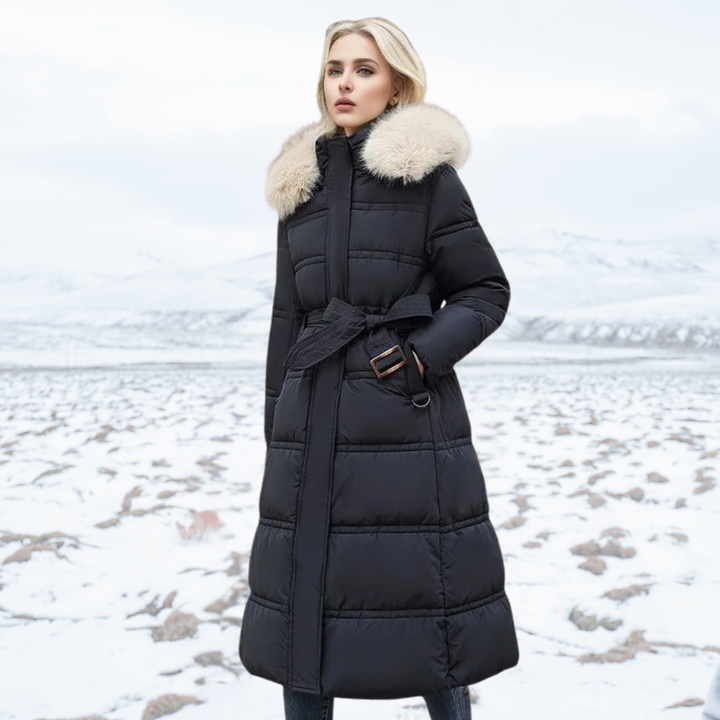 Women's Relaxed Waterproof Long Winter Parka with Fur Hood