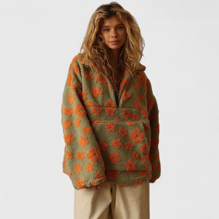Women's Chic Oversized Chunky Knit Half Zip Sweater