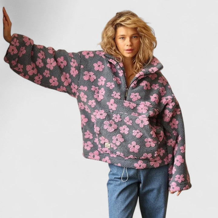 Women's Chic Oversized Chunky Knit Half Zip Sweater