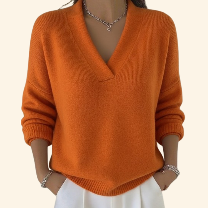 Women's Sophisticated Ribbed Knit Jumper
