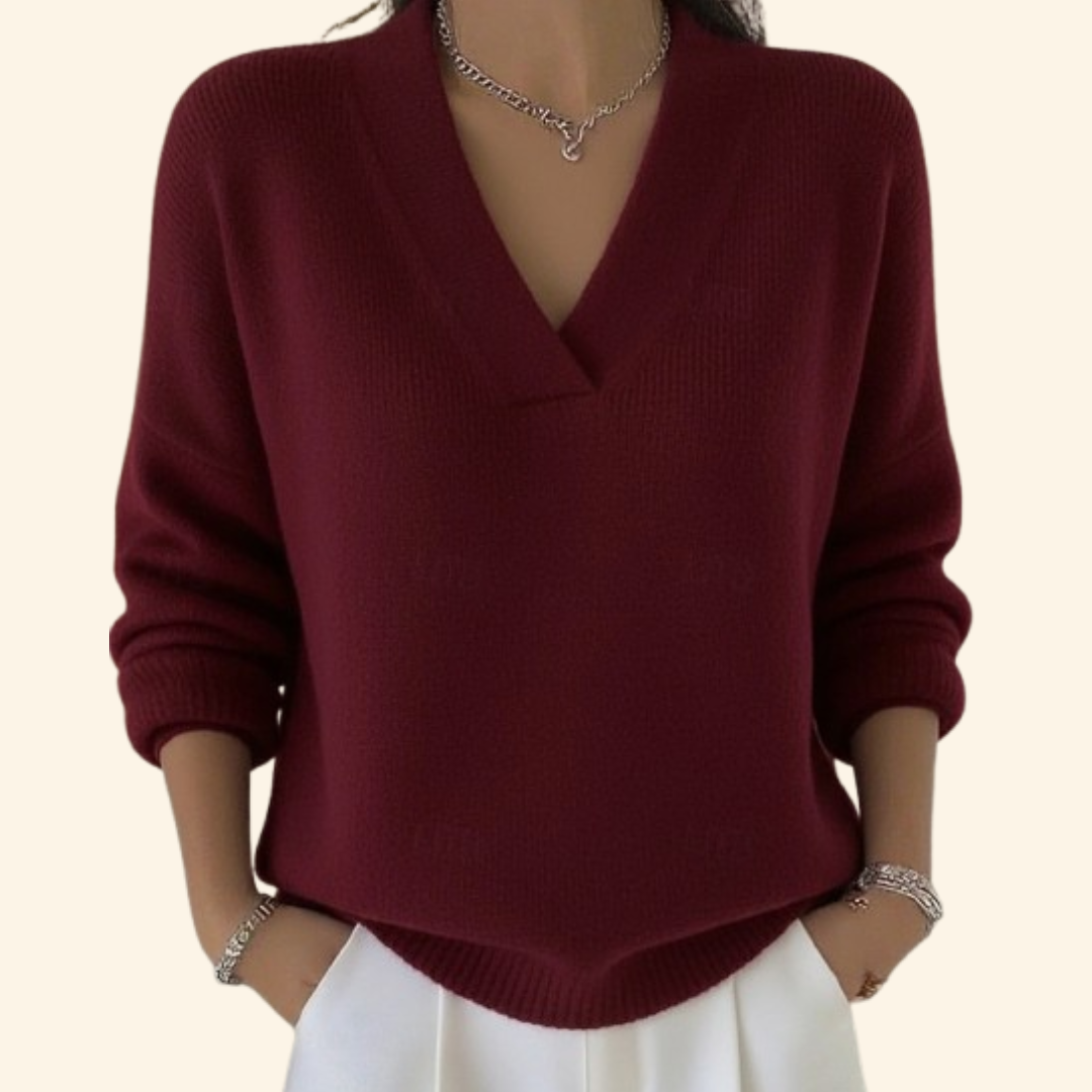 Women's Sophisticated Ribbed Knit Jumper