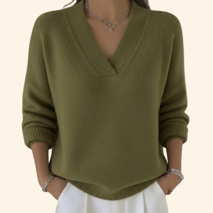 Women's Sophisticated Ribbed Knit Jumper