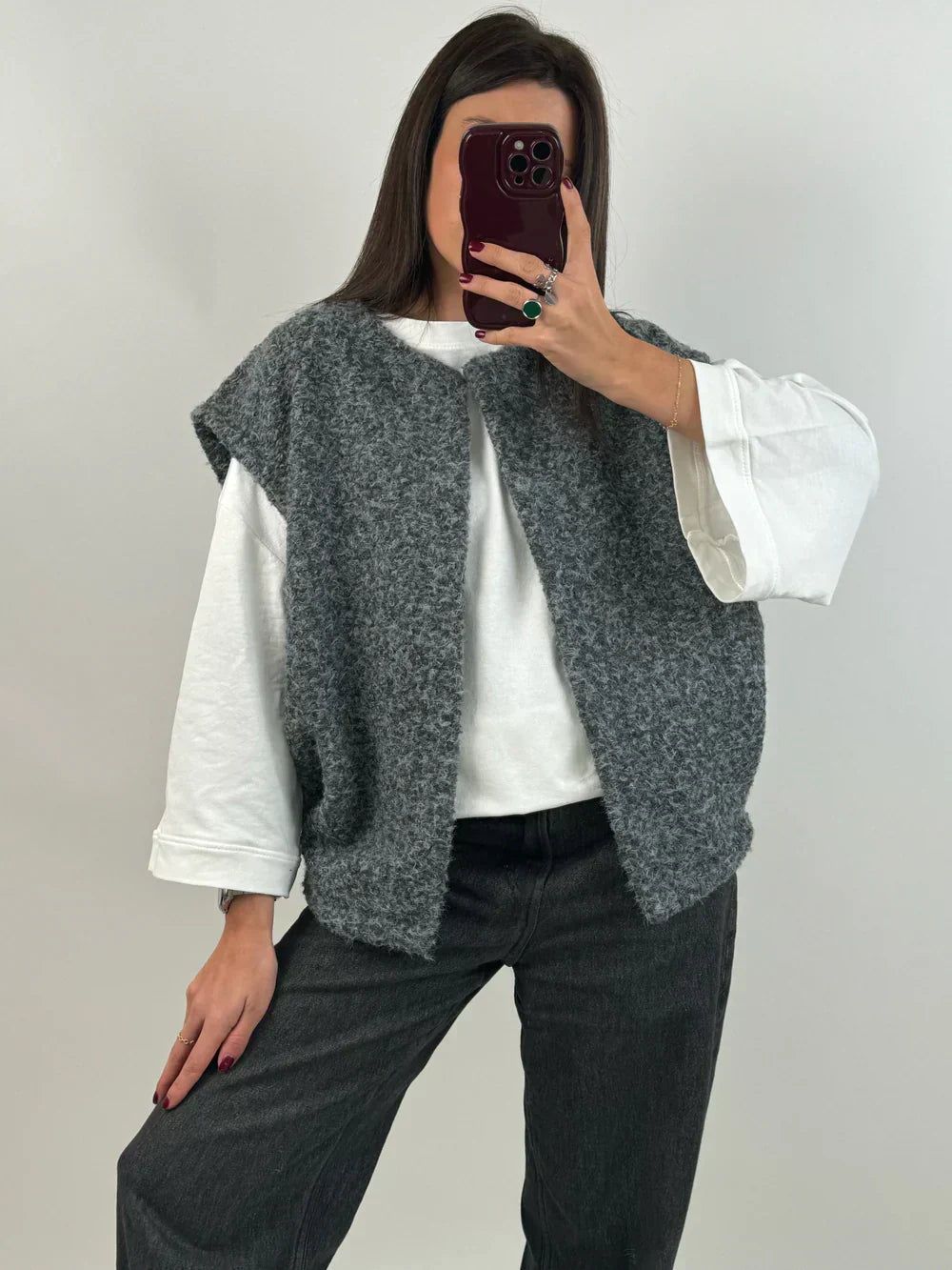 Women's Pretty Oversized Knit Vest