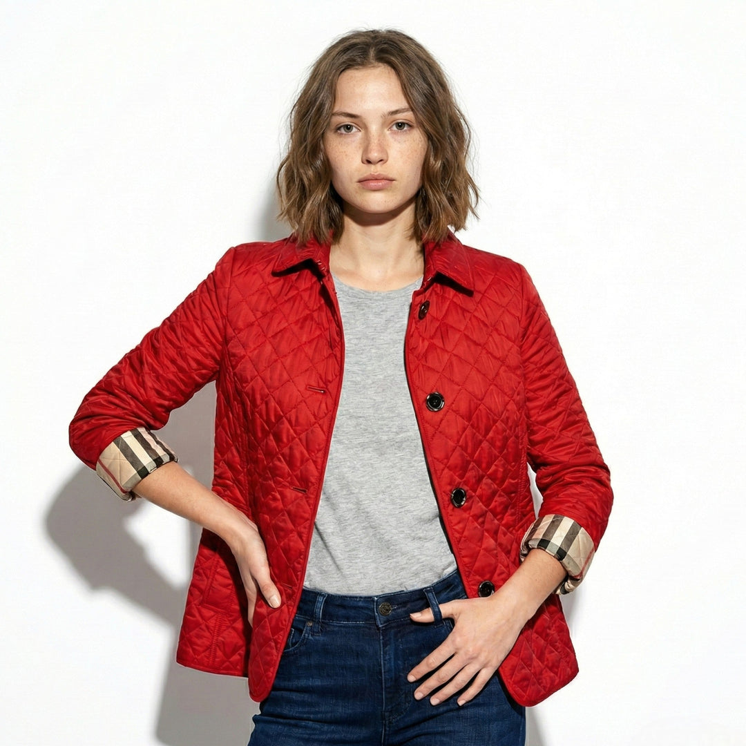 Women's Stylish Quilted Jacket with Stand Collar