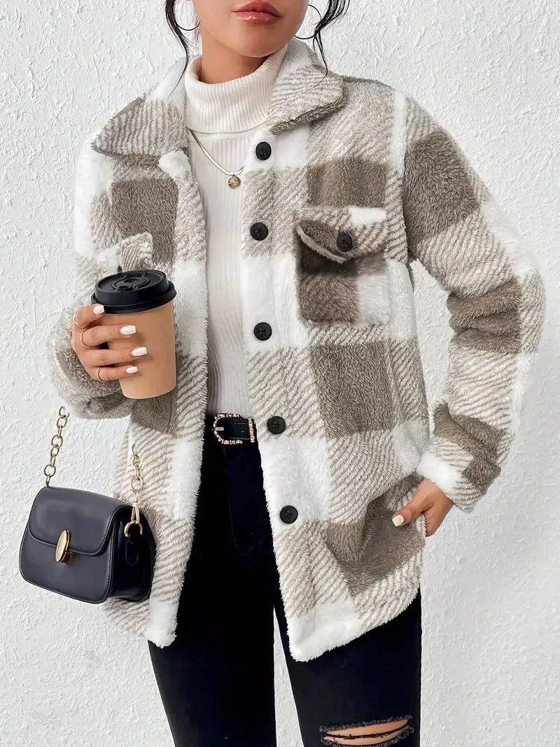 Women's Smart Plaid Fleece Jacket