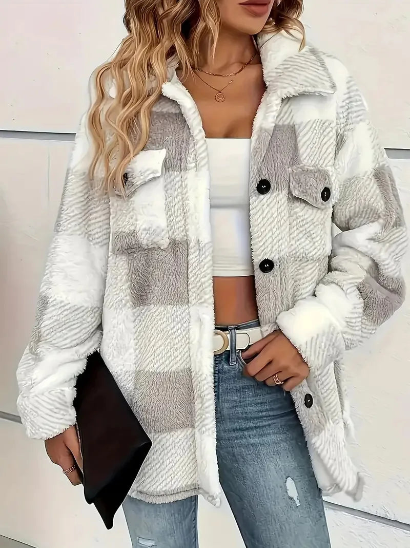 Women's Smart Plaid Fleece Jacket