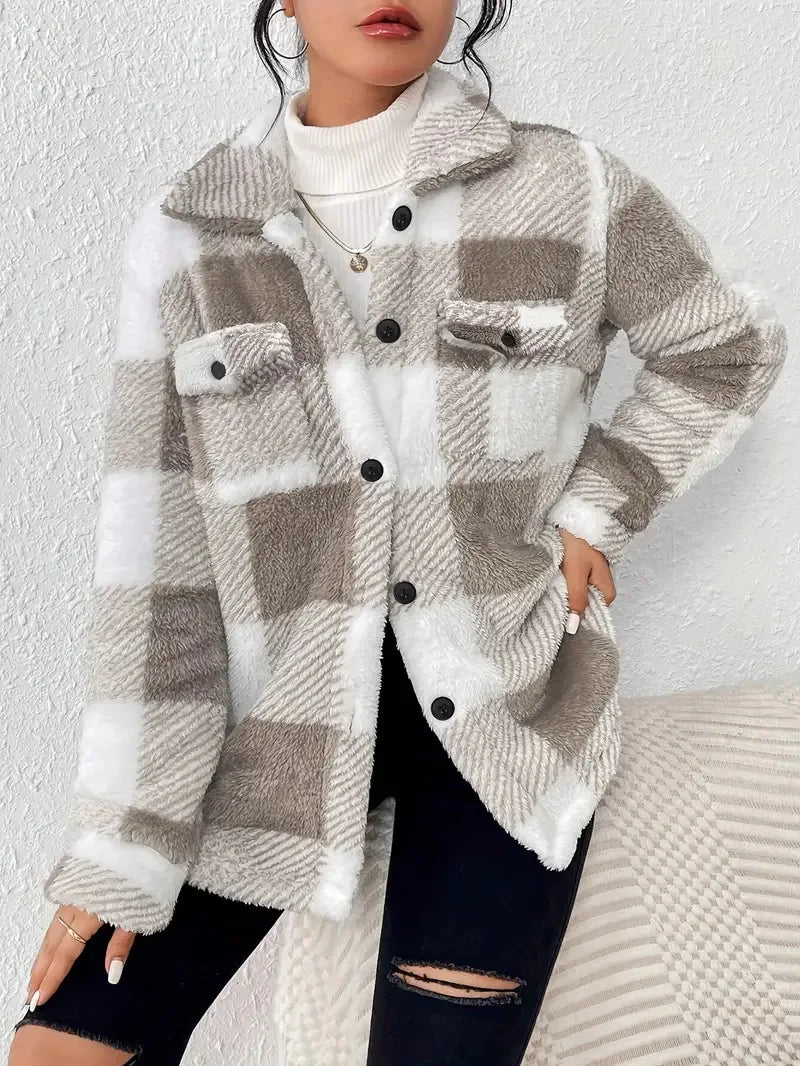 Women's Smart Plaid Fleece Jacket