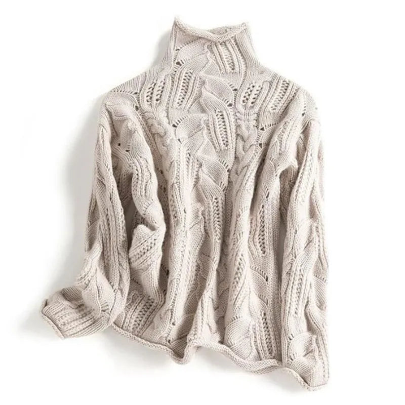 Women's Cosy Cable Knit Turtleneck Jumper