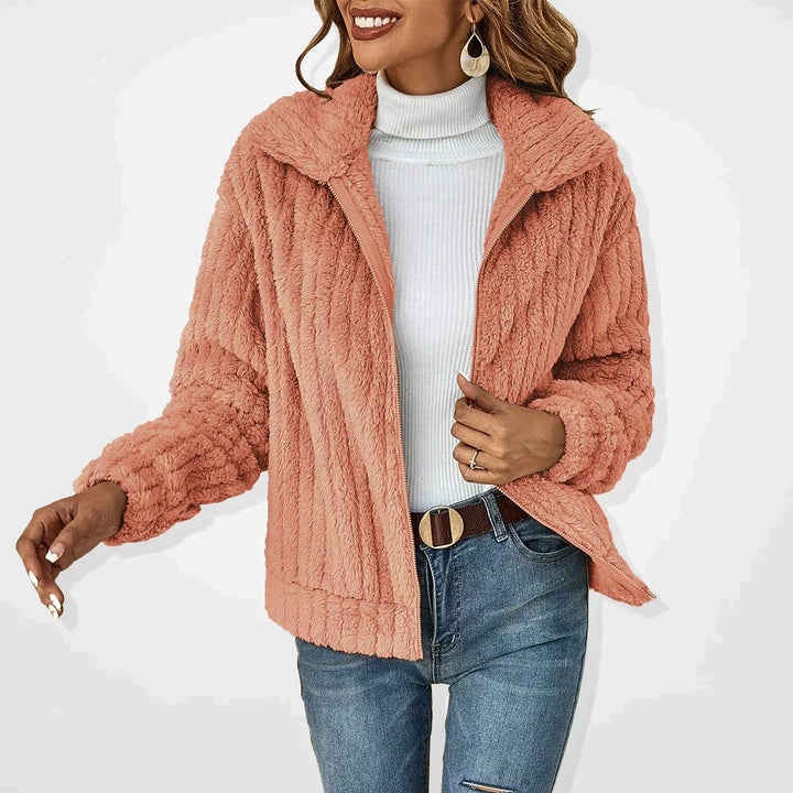 Women's Stylish Fleece Jacket with Collar
