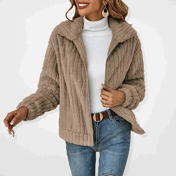 Women's Stylish Fleece Jacket with Collar