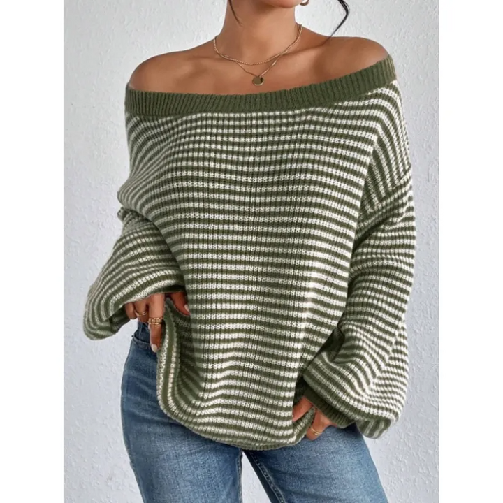 Women's Sophisticated Oversized Off Shoulder Knit Jumper
