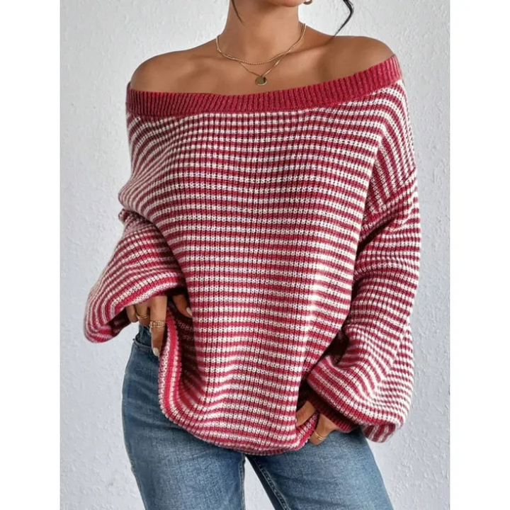 Women's Sophisticated Oversized Off Shoulder Knit Jumper