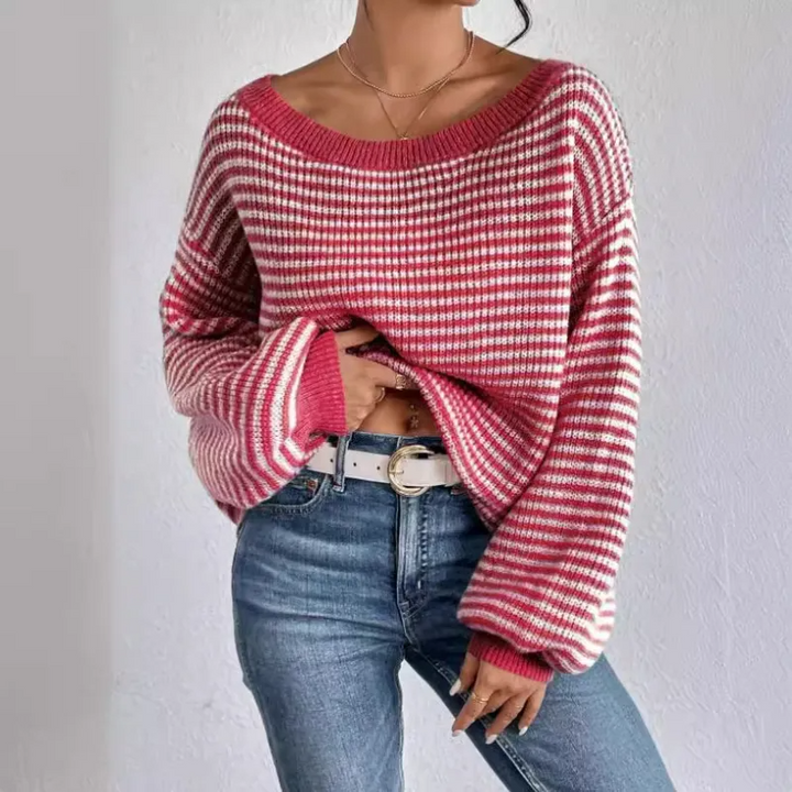 Women's Sophisticated Oversized Off Shoulder Knit Jumper