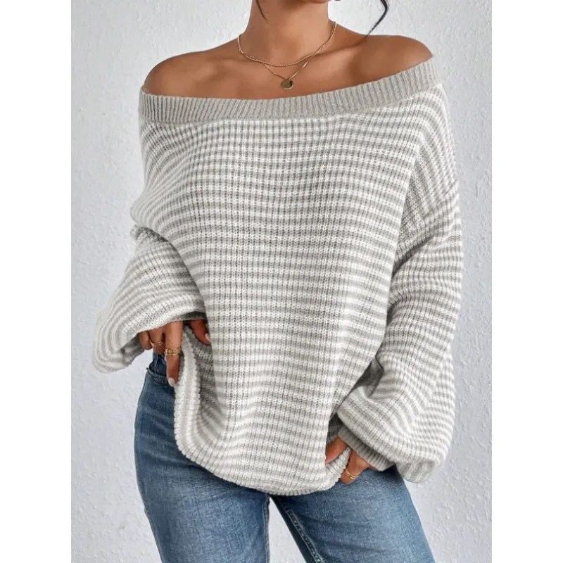 Women's Sophisticated Oversized Off Shoulder Knit Jumper