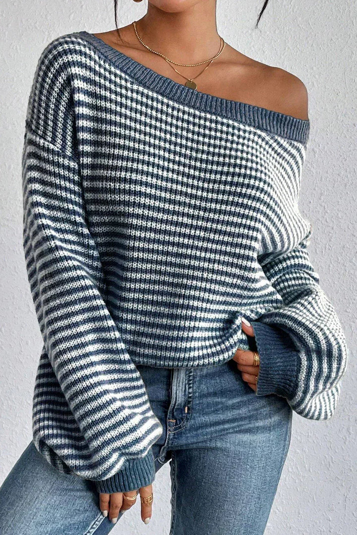 Women's Sophisticated Oversized Off Shoulder Knit Jumper