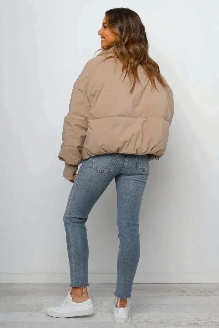 Women's Stylish Cropped Quilted Puffer Jacket
