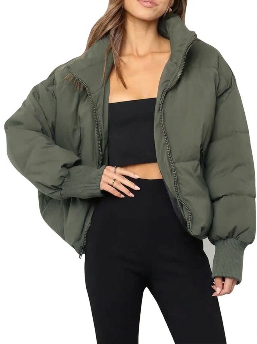 Women's Stylish Cropped Quilted Puffer Jacket