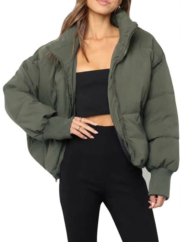 Women's Stylish Cropped Quilted Puffer Jacket