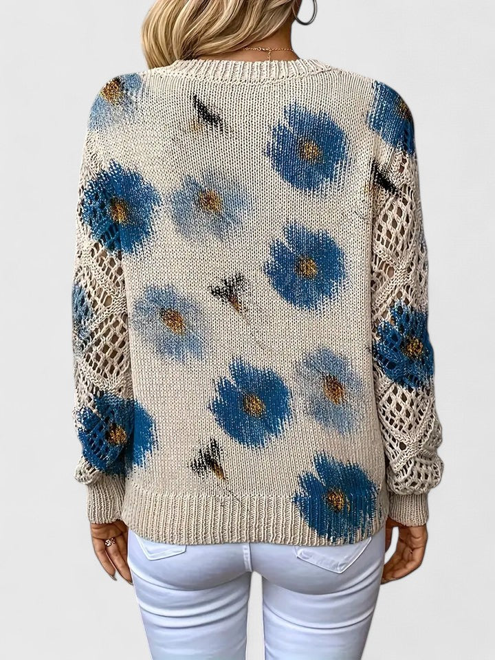 Women's Lightweight Floral Knit Jumper