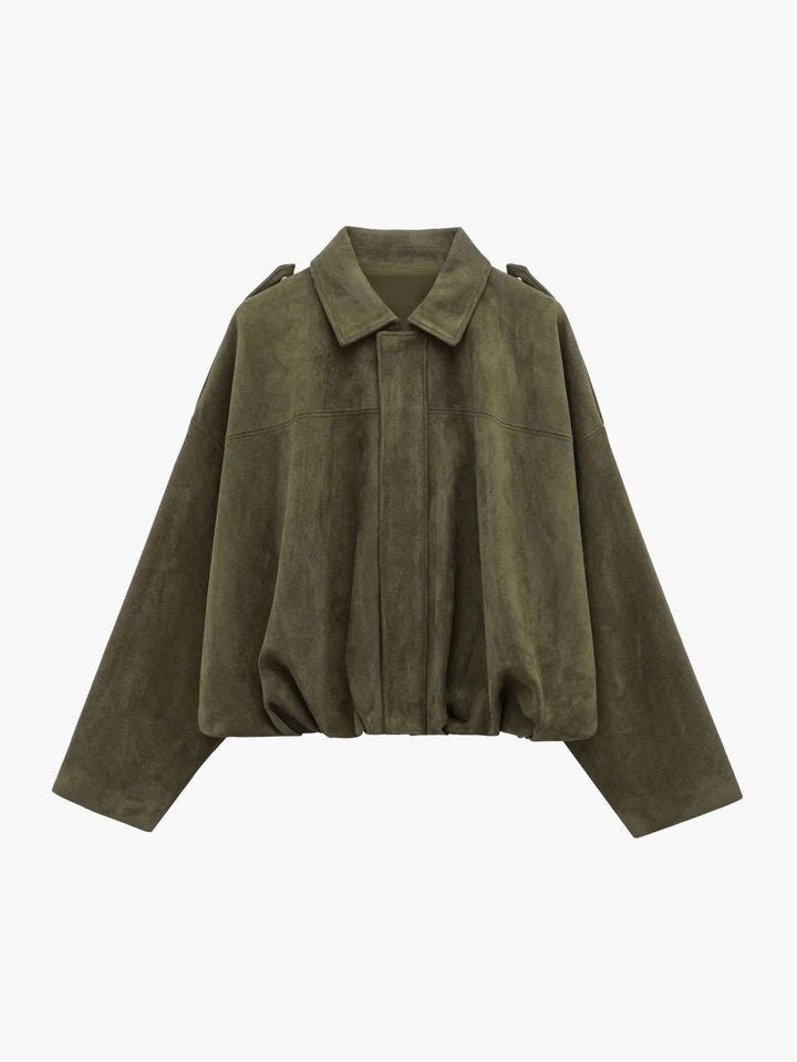 Women's Stylish Suede Bomber Jacket