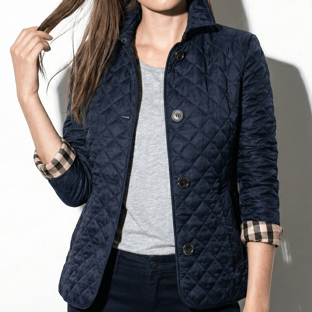 Women's Stylish Quilted Jacket with Stand Collar