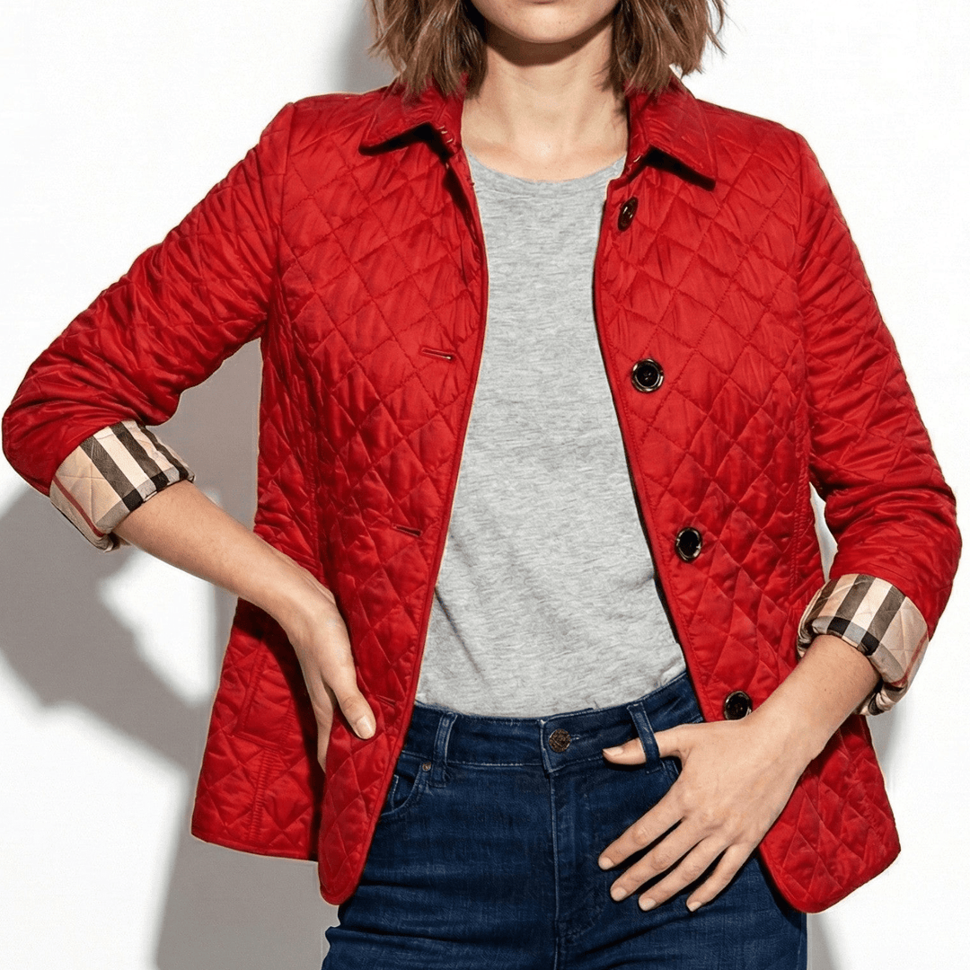 Women's Stylish Quilted Jacket with Stand Collar