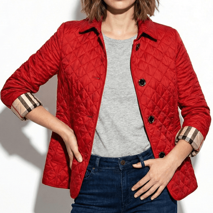 Women's Stylish Quilted Jacket with Stand Collar