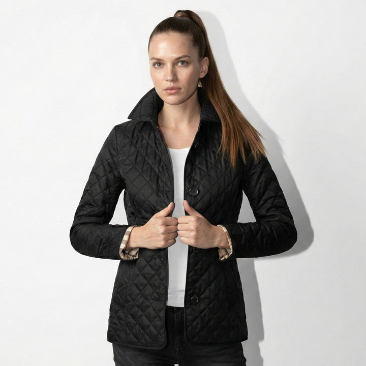 Women's Stylish Quilted Jacket with Stand Collar
