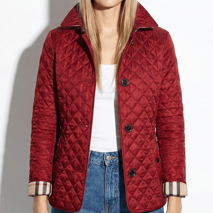 Women's Stylish Quilted Jacket with Stand Collar
